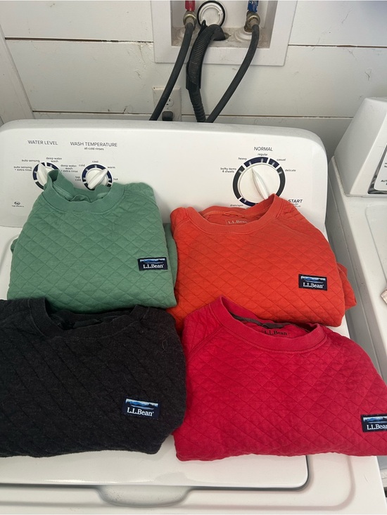 L.L. Bean Other - L.L.Bean Quilted Crewneck Sweatshirts - Green, Orange, Black, Red